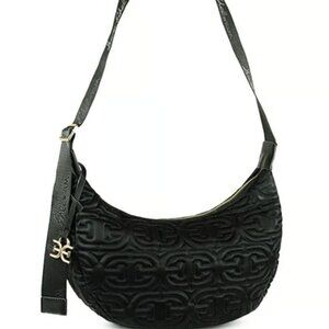 NWT Sam Edelman Ethyl Crescent Sling Crossbody Bag – Black Faux Leather Purse